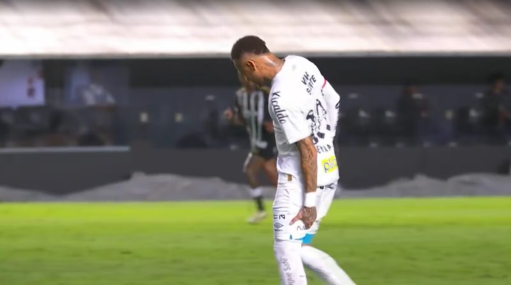 Neymar voltou a sentir lesão na coxa esquerda - Reprodução: TV Globo