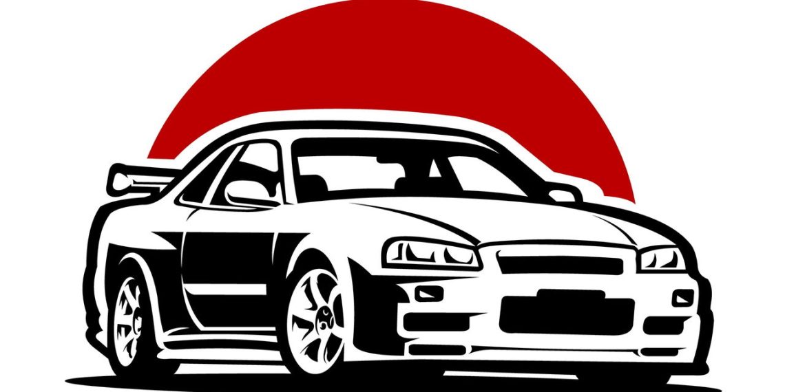 Skyline com Bandeira do Japão - Créditos: depositphotos.com / bonkydesign