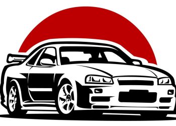 Skyline com Bandeira do Japão - Créditos: depositphotos.com / bonkydesign