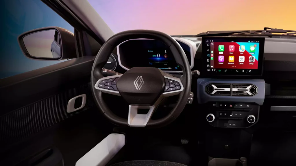 Interior do novo Kwid E-Tech - Créditos: Renault