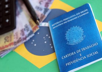 Carteira de trabalho, calculadora e notas de dinheiro - Créditos: depositphotos.com / Mehaniq