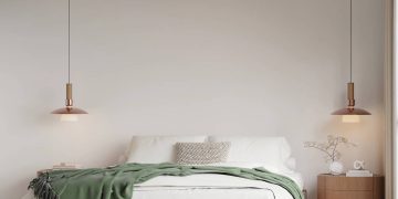 Quarto com lençol verde na cama - Créditos: depositphotos.com / jp_3d