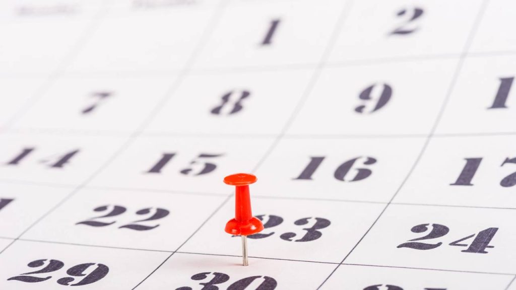 Calendário - Créditos: depositphotos.com / EdZbarzhyvetsky