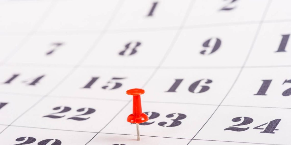 Calendário - Créditos: depositphotos.com / EdZbarzhyvetsky