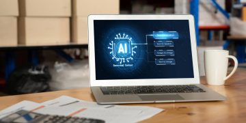 Laptop com app de IA - Créditos: depositphotos.com / BiancoBlue