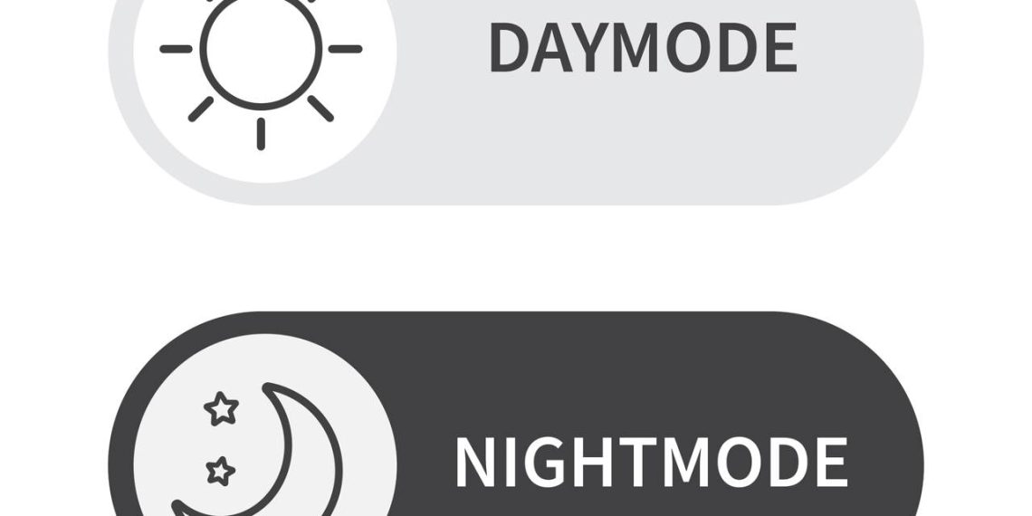 Botões de modo noturno e modo diurno - Créditos: depositphotos.com / tonk.9_survivor@hotmail.com