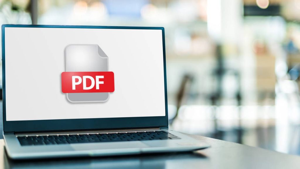 Notebook com PDF aberto - Créditos: depositphotos.com / monticello